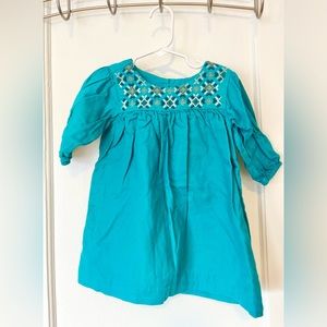Tea Collection Teal Embroidered Dress 2T